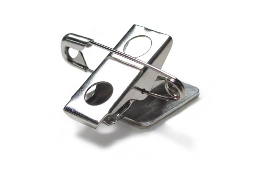 Metal Bulldog Clips with Safety Pin for Name Tags and Badges