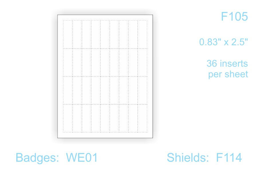 Replacement Paper Name Insert Sheets for Window Badges