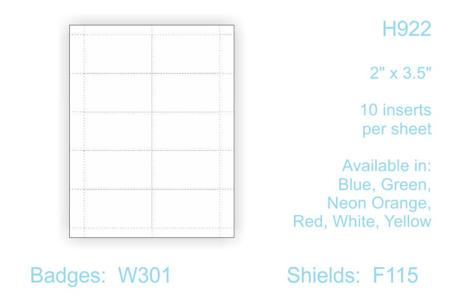 Replacement Paper Name Insert Sheets for Window Badges