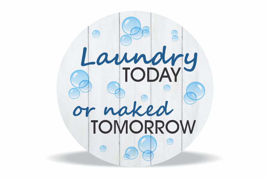 Round White Wood Wall Decor Sign