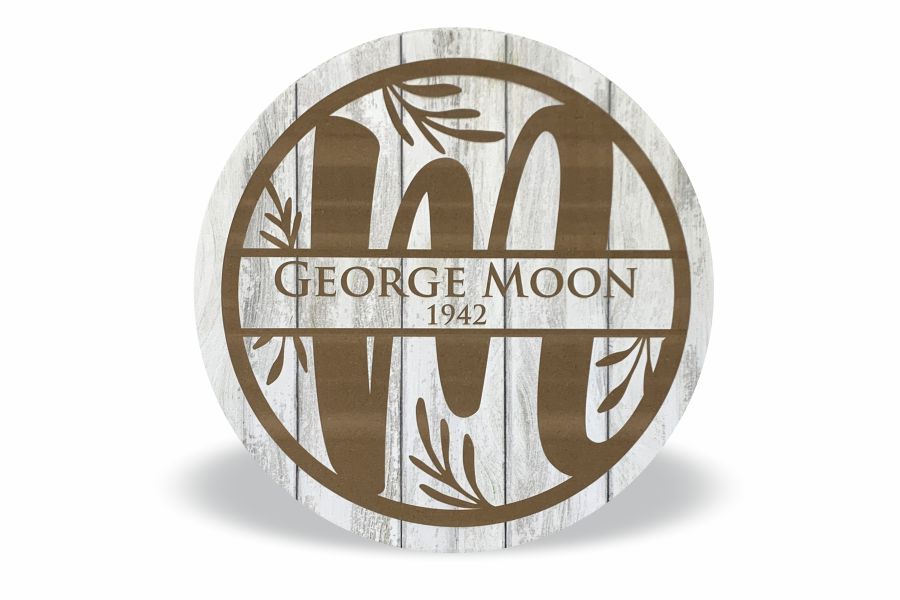 Round White Wood Wall Decor Sign