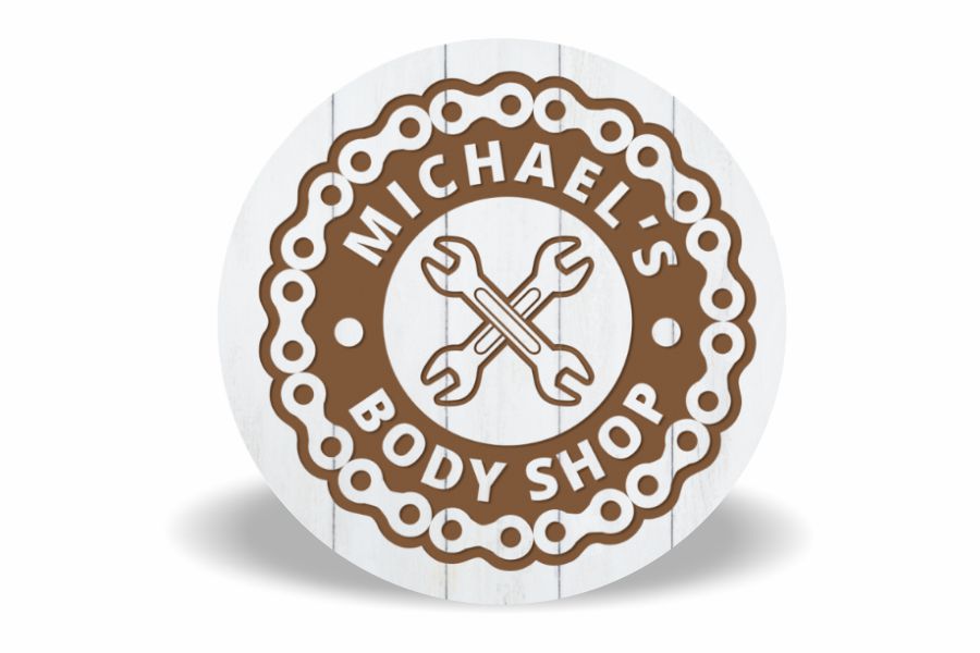 Round White Wood Wall Decor Sign